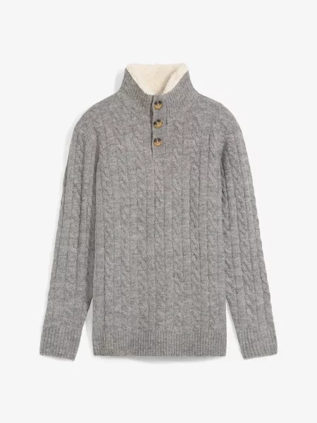 Sweter ze stójką szary