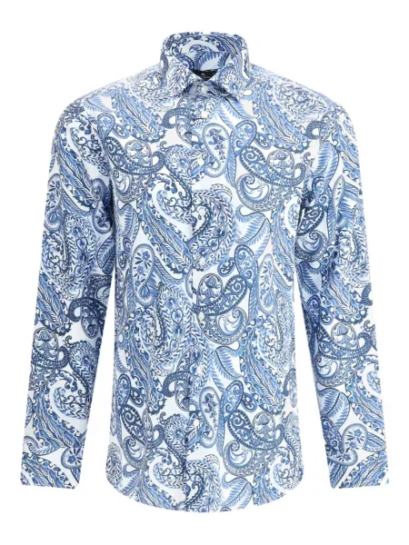 Cămașă Etro cu imagine cu model paisley albastru