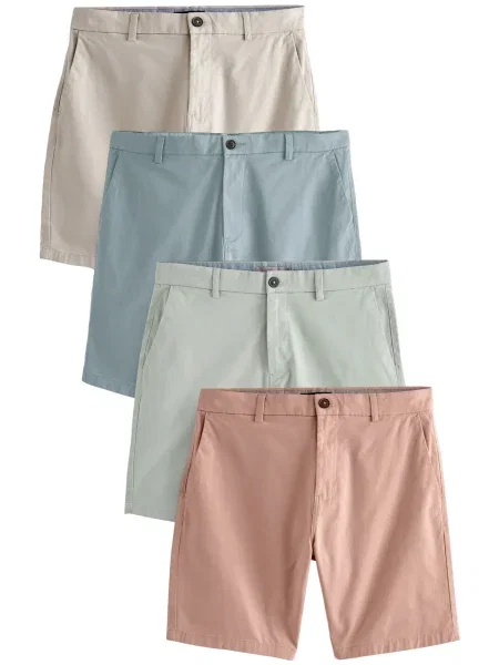 Next Chino kalhoty / světlemodrá / světle hnědá / pastelově zelená béžová