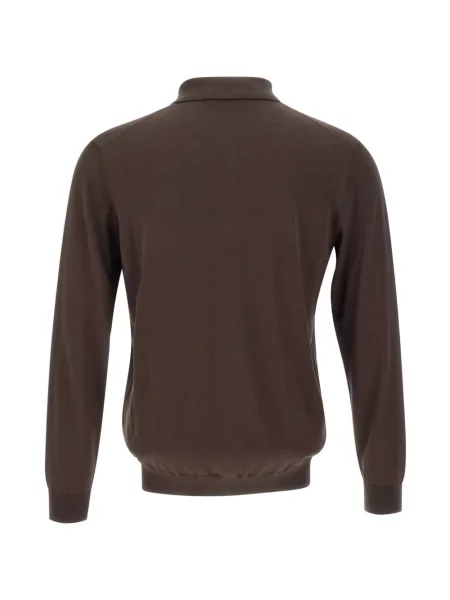 Tricou polo Kangra de mătase maro