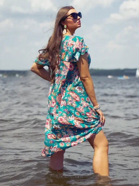 Obleka obleka Resti s cvetličnim vzorcem zelena