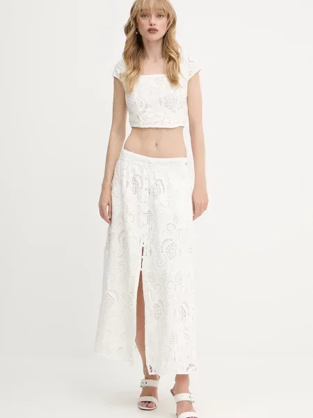 Спідниця Guess DOMITILLE midi пряма бежевий