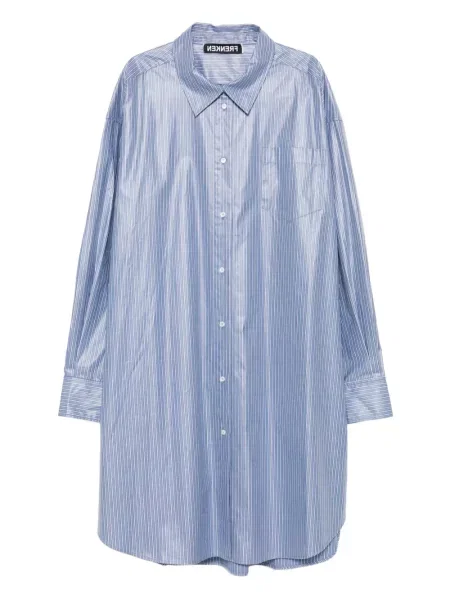 Sukienka koszulowa Frenken w paski garniturowa niebieska