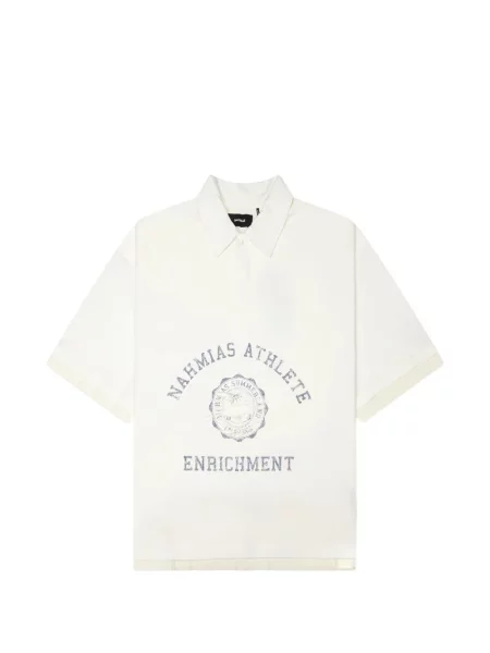 Tricou polo Nahmias cu imagine alb