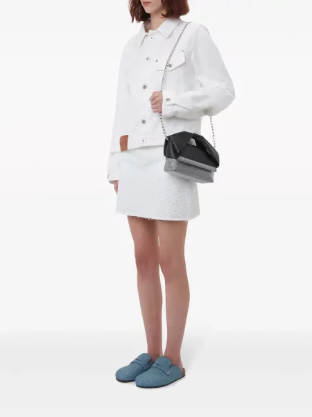 Džinsinė striukė Jw Anderson apkarpytas balta