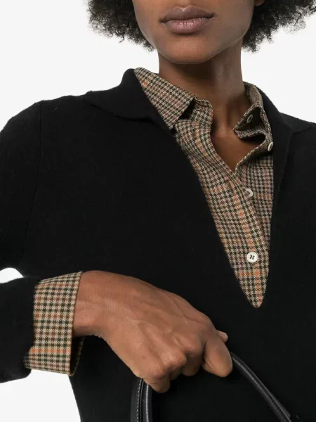 Pulover Jil Sander cu decolteu în V negru