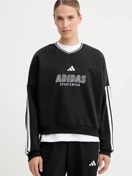 Bluza adidas W Tiro Cut 3 Stripes Fleece Sweatshirt Black/ White S biały