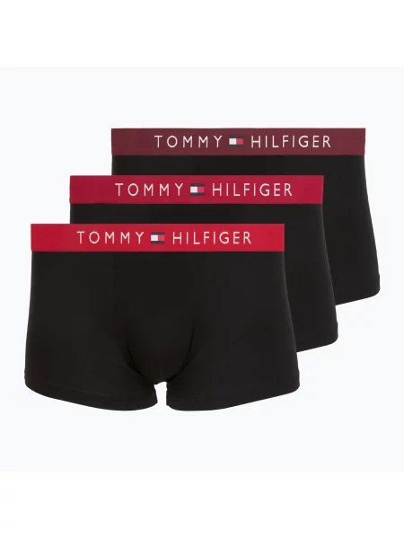 Boxeri pentru bărbați Tommy Hilfiger Trunk WB 3 pack medium red/rasp juice/burgundy roșu