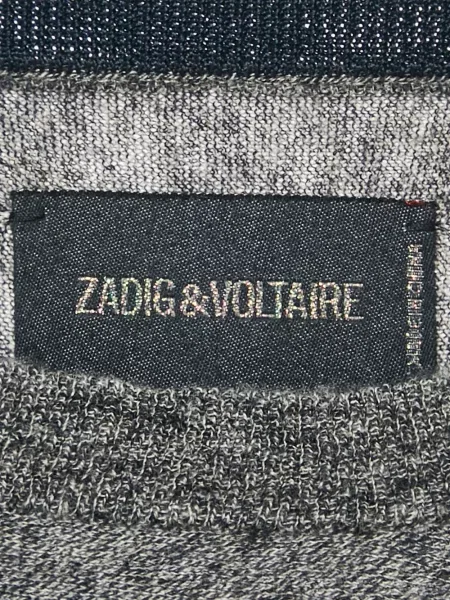 Pulover Zadig&voltaire cu decolteu rotund gri