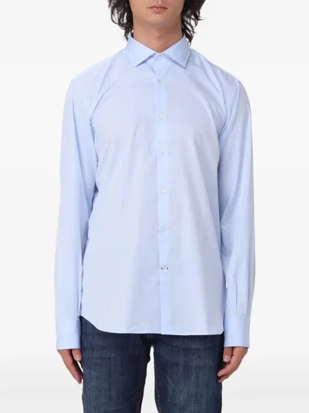 Cămașă Brooksfield din țesătură twill albastru