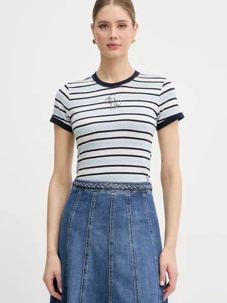 Guess osnovna kratka majica z modalom modra