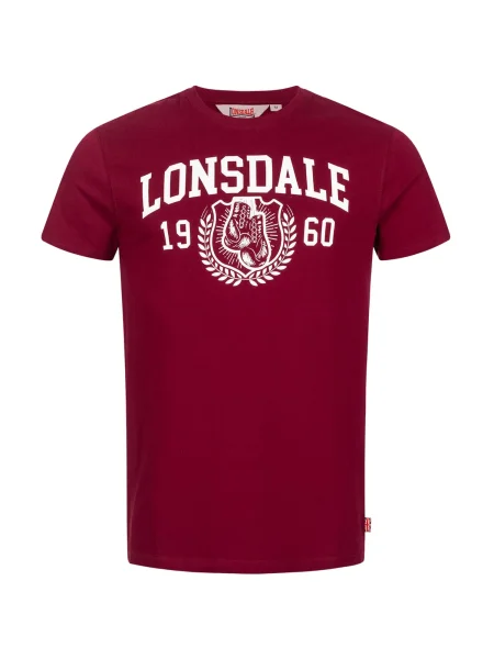LONSDALE Tricou Staxigoe roşu închis alb