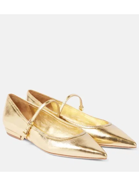 Pantofi cu toc Tory Burch din piele auriu