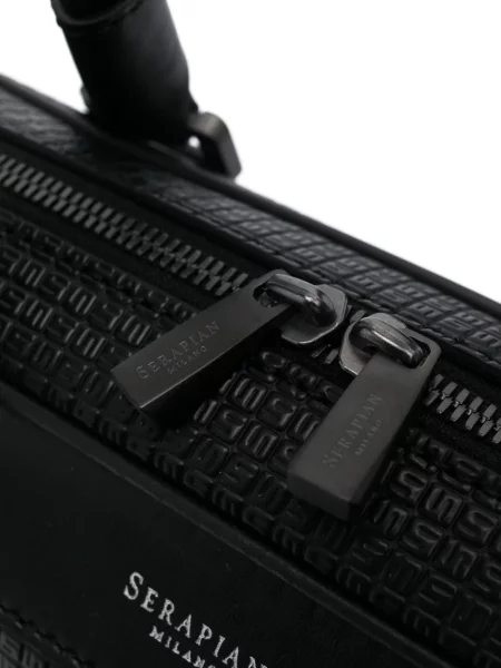 Kožená taška na notebook Serapian černá