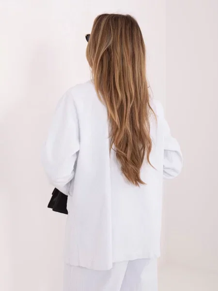 Žametni enoredni blazer Rue Paris bela