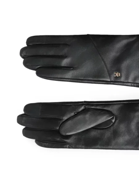 Kožne rukavice Tommy Hilfiger s autogramom crna