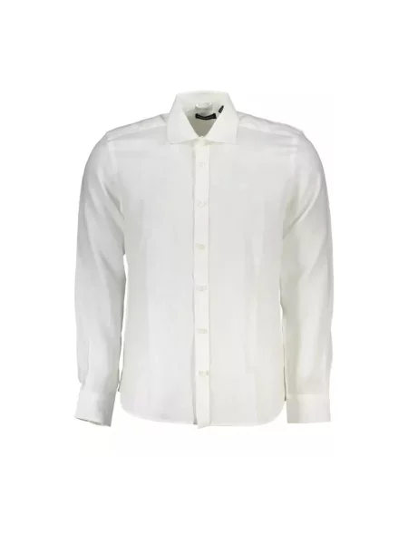 Lniana długa koszula North Sails z długim rękawem biała