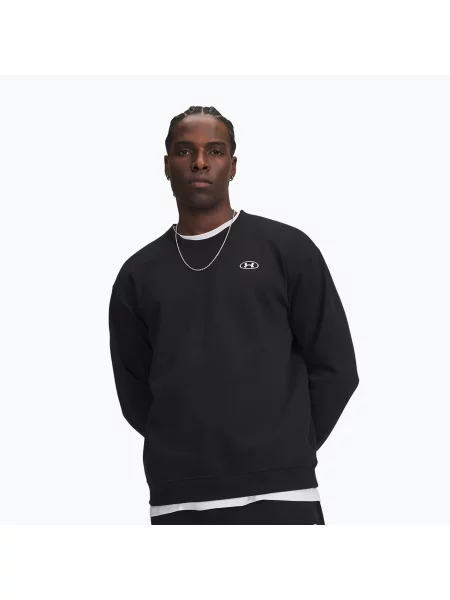 Hanorac crewneck Under Armour din fleece alb