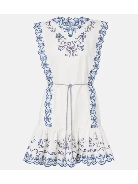 Rochie Alemais cu broderie alb