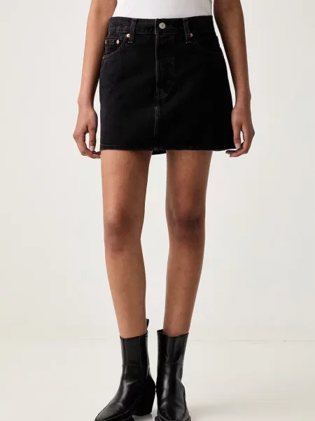 Levi's fustă din denim negru
