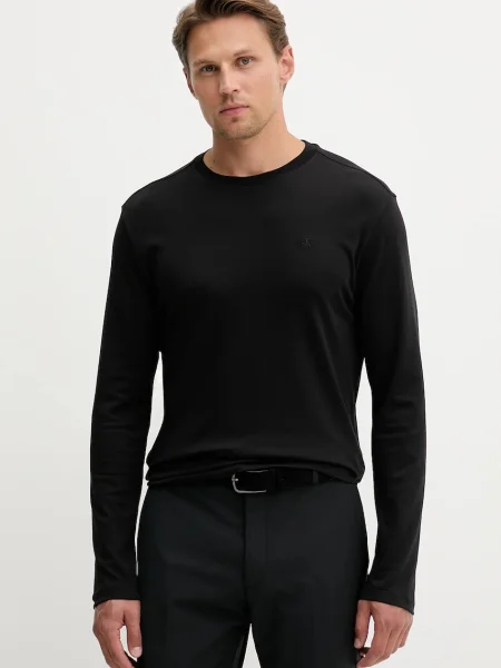 Calvin Klein majica z dolgimi rokavi črna