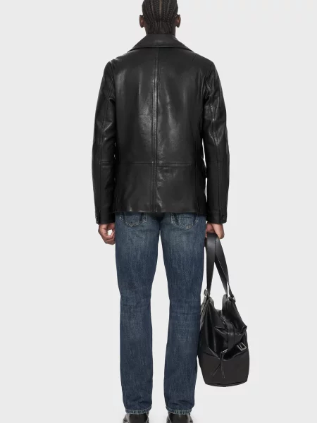 Шкіряна куртка Allsaints чорна
