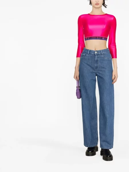 Palaidinė be rankovių Versace Jeans Couture rožinė