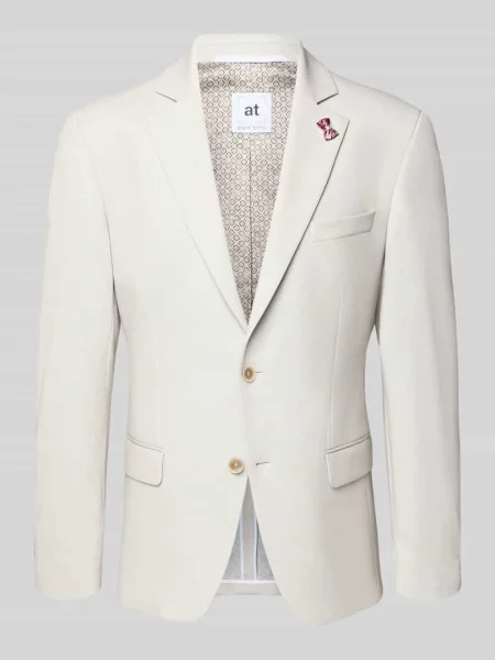 Marynarka na 2 o kroju slim fit z z patką Atelier Torino beżowa