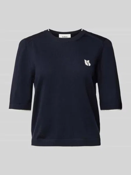 Bluzka z rękawem o dł. z czystej wełny model ‘JUMPER’ Bash granatowa