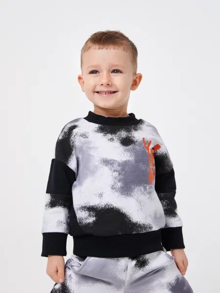 Дитячий Світшот SMIL сірий/чорний чорний