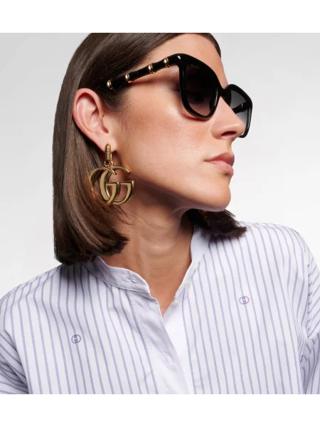 Ochelari de soare Gucci din bambus negru