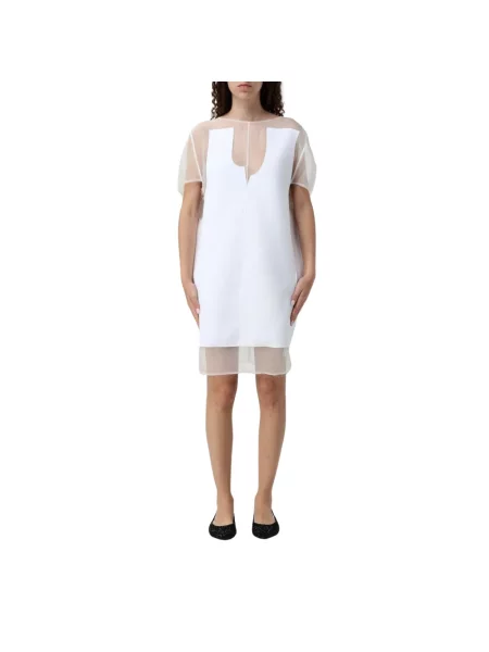 Mała mały sukienka mini Khaite z organzy biała