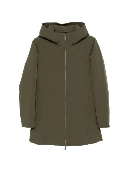 Palton Woolrich cu glugă verde