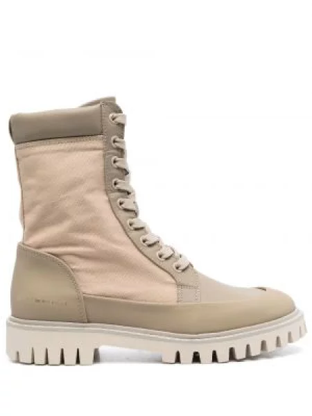 Botine Tommy Hilfiger cu șireturi din dantelă cu autograf maro