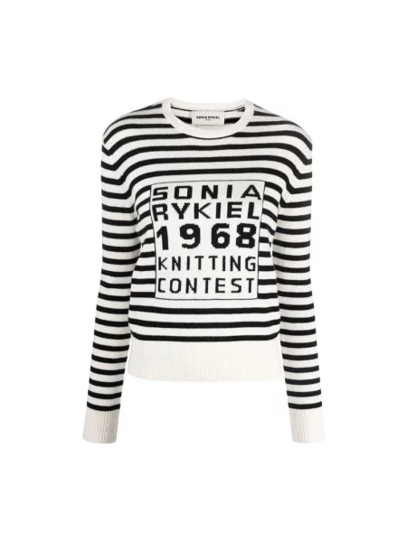 Sweter Sonia Rykiel w paski z paskiem
