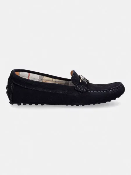 Barbour mocasini pentru femei din piele întoarsă Laire albastru