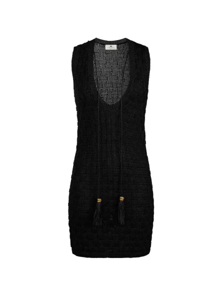 Rochie mini Elisabetta Franchi tricotate de costum negru