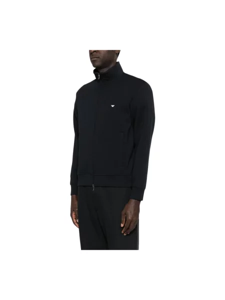 Sweter Emporio Armani z dekoltem w serek niebieski