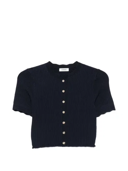 Decupat cardigan Sandro tricotate albastru