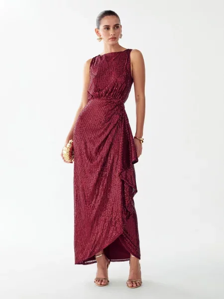 BWLDR Rochie de seară Dewan roşu închis