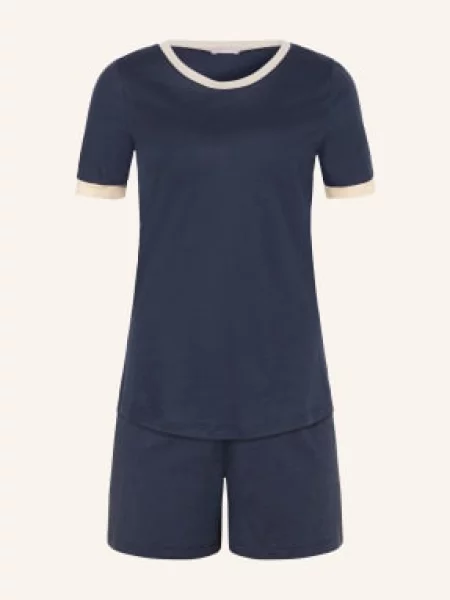 Hanro Piżama Typu Shorty Laura blau beżowa