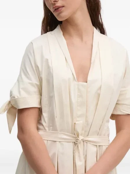 Rochie midi Sandro Ferrone cu decolteu în V până la genunchi de costum