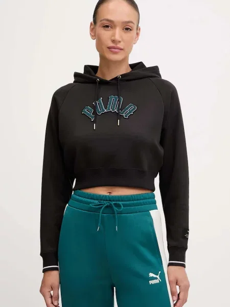 Puma Mikina Classics Play Paris Relaxed Hoodie černá