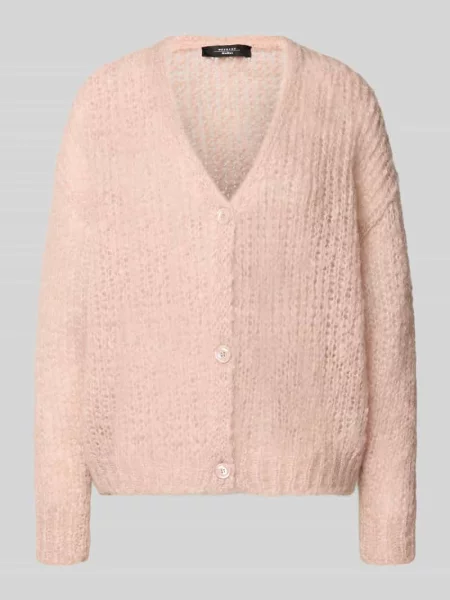 Kardigan z mieszanki moheru i wełny w kroju regular fit Weekend Max Mara różowy