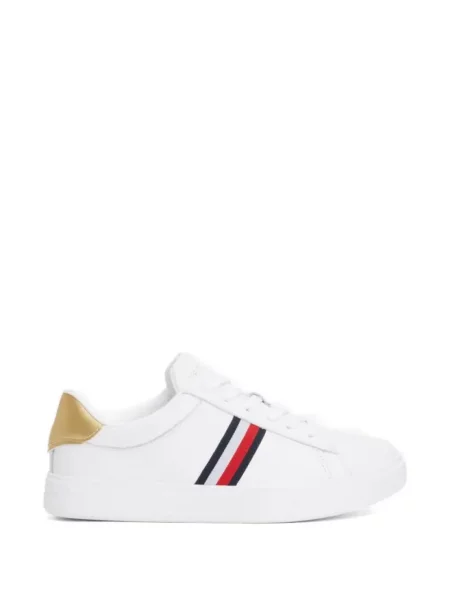 Sneakerși Tommy Hilfiger din piele cu dungi alb