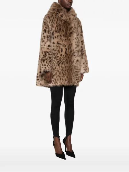 Kaput Cenere Gb s kapuljačom s printom s leopard uzorkom smeđa