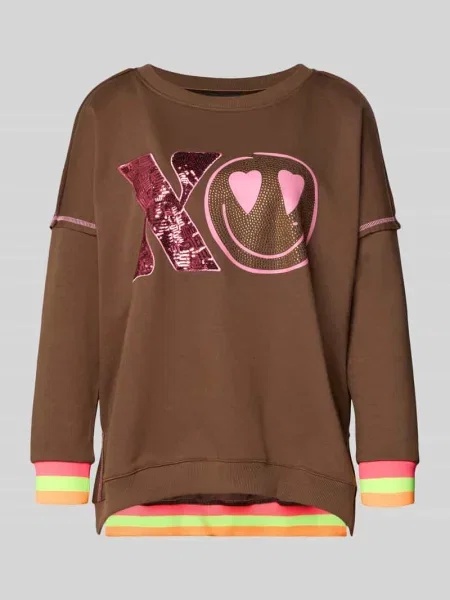 Bluza o kroju oversized z czystej bawełny model XO Heartface' Miss Goodlife