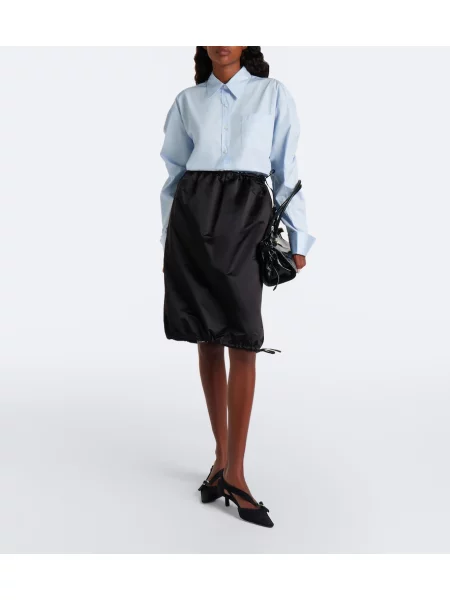 Fustă midi Prada din satin negru
