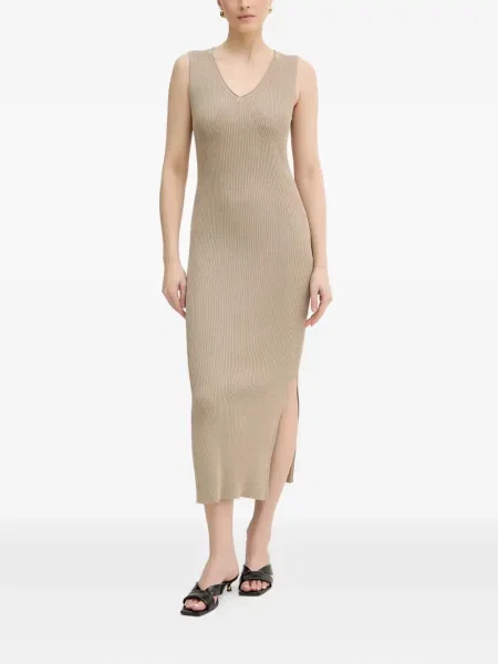 Rochie midi Armani Exchange tricotate cu decolteu în V