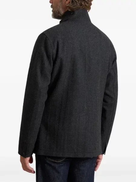Sacou Woolrich cu model herringbone gri